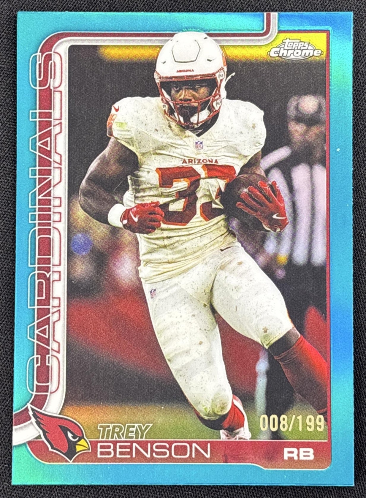 Trey Benson 2025 Topps Chrome Aqua Refractor /199 Cardinals
