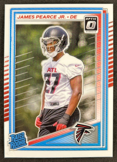 James Pearce Jr. 2025 Donruss Optic Rated Rookie Falcons Sports Trading Card