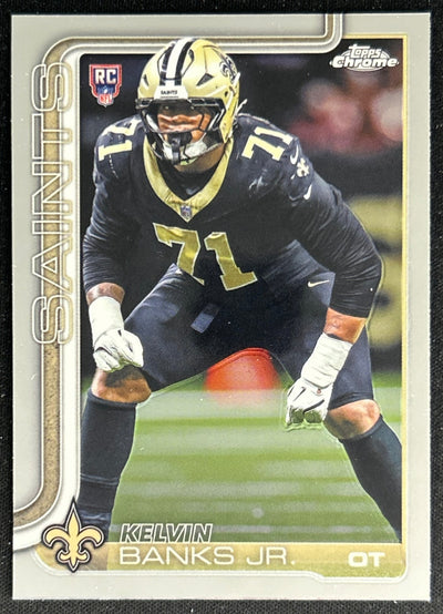 Kelvin Banks Jr. 2025 Topps Chrome Rookie Saints Sports Trading Cards