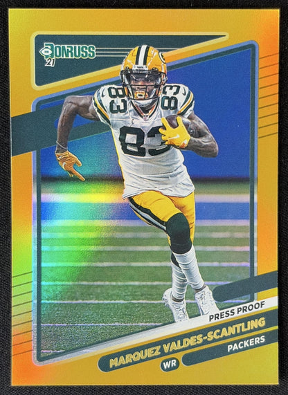 Marquez Valdes-Scantling 2021 Panini Donruss Press Proof Premium Packers Sports Trading Card