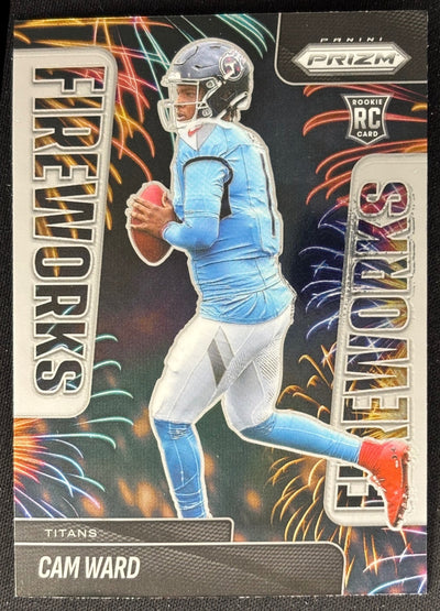 Cam Ward 2025 Prizm Fireworks Titans Sports Trading Card