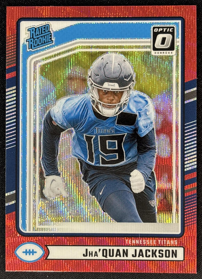 Jha Quan Jackson 2024 Panini Donruss Optic Rated Rookie Preview Red Wave Titans Sports Trading Cards