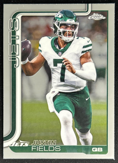 Justin Fields 2025 Topps Chrome Jets Chiefs Default Title Sports Trading Cards