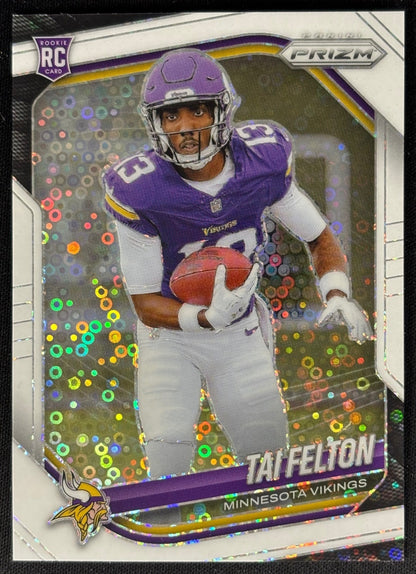 Tai Felton 2025 Prizm White Disco Prizms Vikings Sports Trading Card