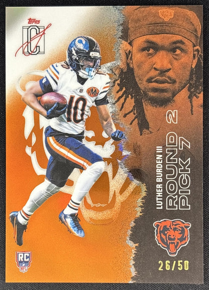 Luther Burden III 2025 Signature Class Chrome Rookie Orange Lava Refractor /50 Bears