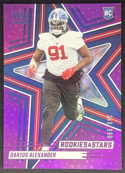 Darius Alexander 2025 Panini Rookies & Stars Purple /999 Giants New York Giants Default Title Sports Trading Cards
