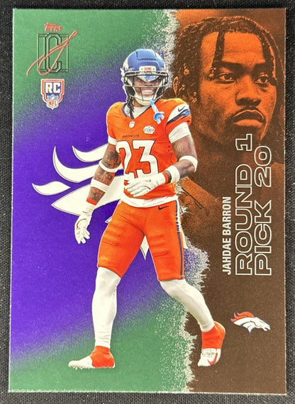 Jahdae Barron 2025 Topps Signature Class Green & Purple Rookie Broncos front