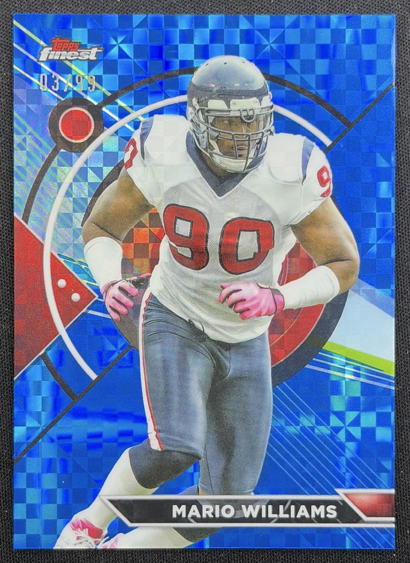 Mario Williams 2023 Topps Composite Finest Blue Checkerboard Refractor /99 Texans