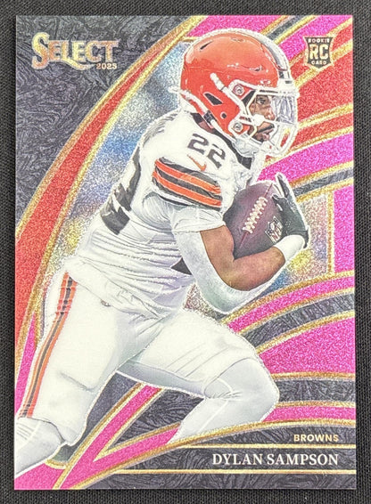 Dylan Sampson 2025 Panini Select Club Level Pink Glitter Prizm /15 Browns