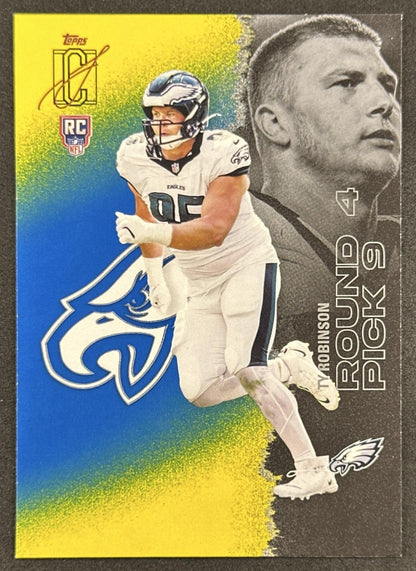 Ty Robinson 2025 Topps Signature Class Rookie Blue & Yellow Foil Eagles front