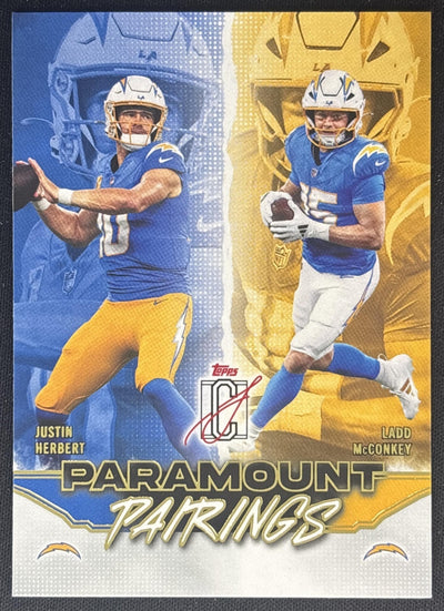 Ladd McConkey Justin Herbert 2025 Signature Class Paramount Pairings Chargers Default Title Sports Trading Cards