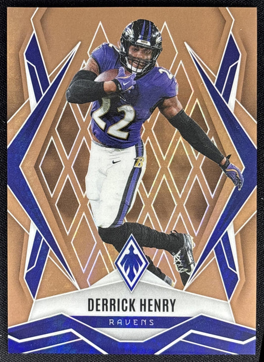 Derrick Henry 2025 Panini Phoenix Bronze Hyper Prizm /50 Ravens
