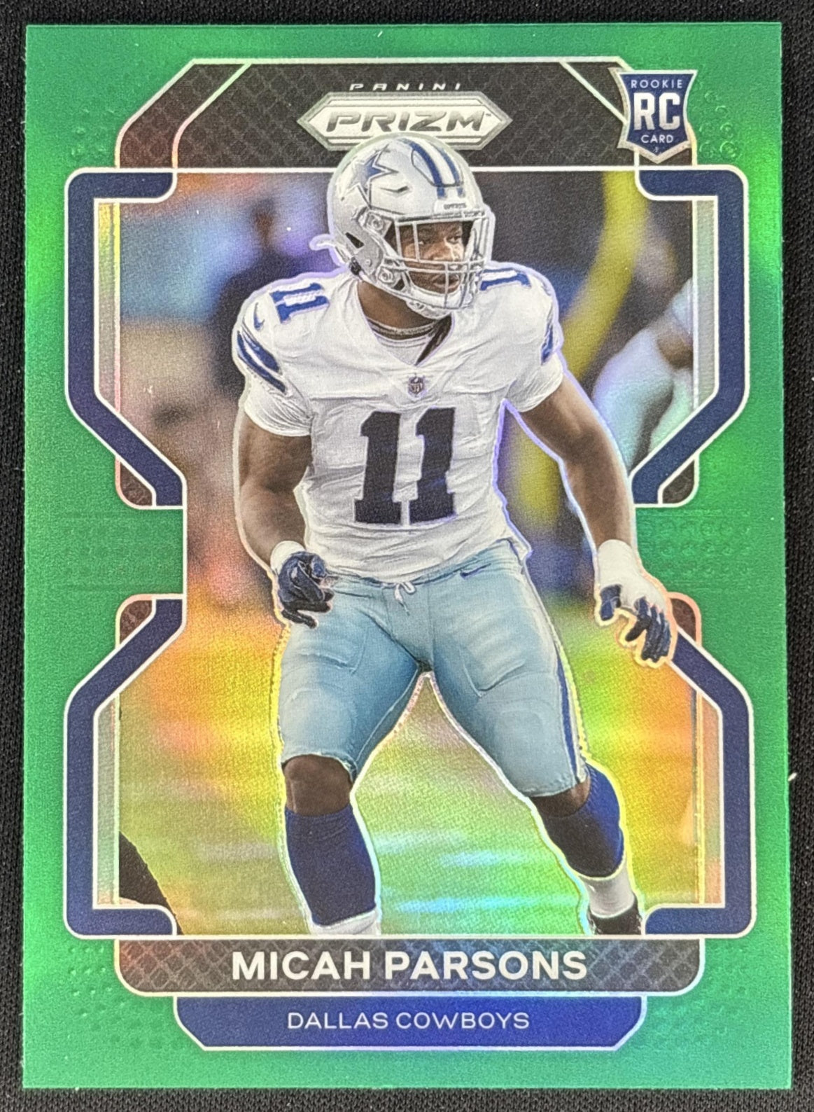 Micah Parsons 2021 Panini Prizm Green Cowboys Front