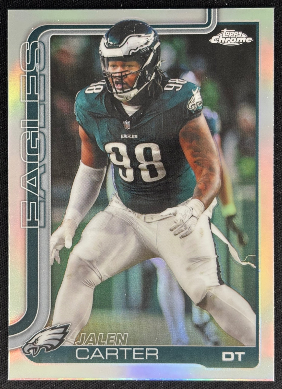 Jalen Carter 2025 Chrome Refractor Eagles Sports Trading Cards