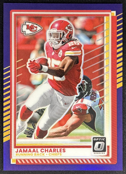Jamaal Charles 2025 Panini Donruss Optic Purple Prizm /60 Chiefs front