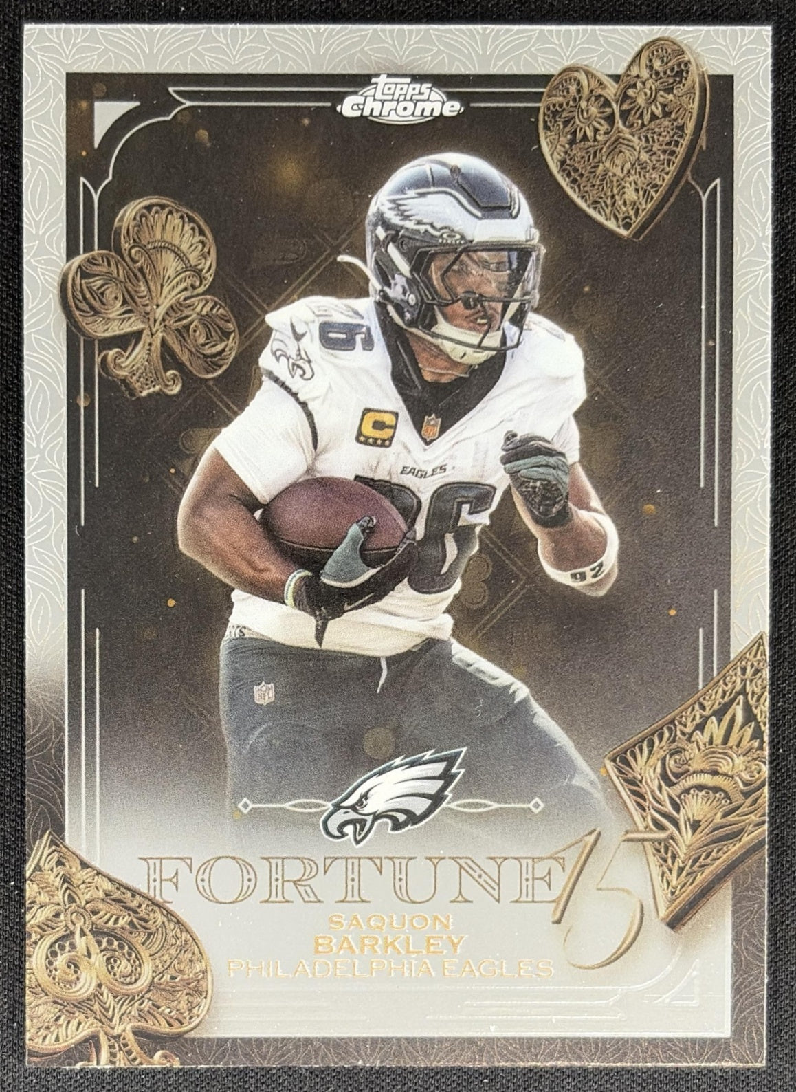 Saquon Barkley 2025 Topps Chrome Fortune 15 Eagles