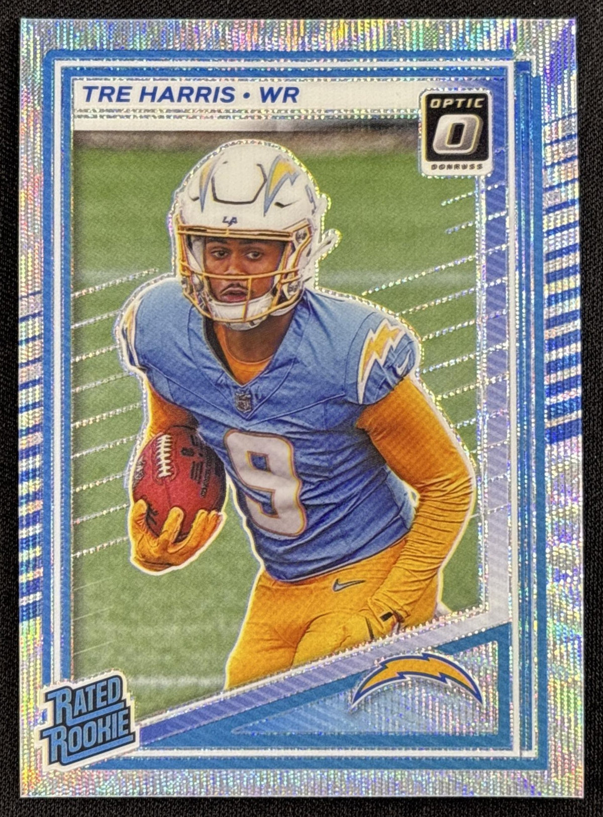 Tre Harris 2025 Panini Donruss Optic Rated Rookie Wave Prizm /300 Chargers