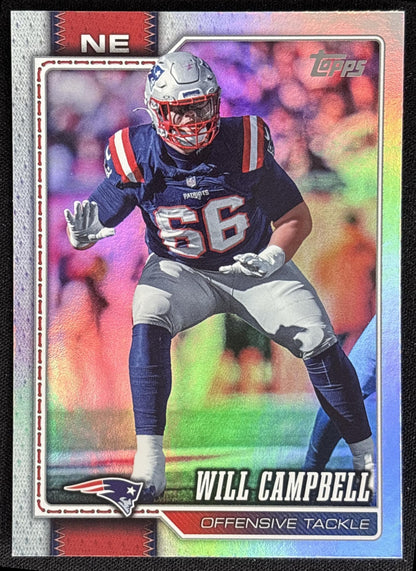 Will Campbell 2026 Topps Rainbow Foil Patriots