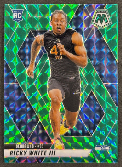 Ricky White III 2025 Mosaic Rookies Green Prizm Seahawks Sports Trading Card