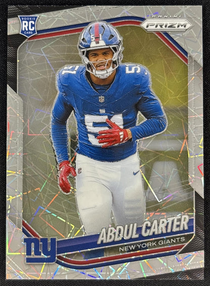 Abdul Carter 2025 Panini Prizm Lazer Giants front