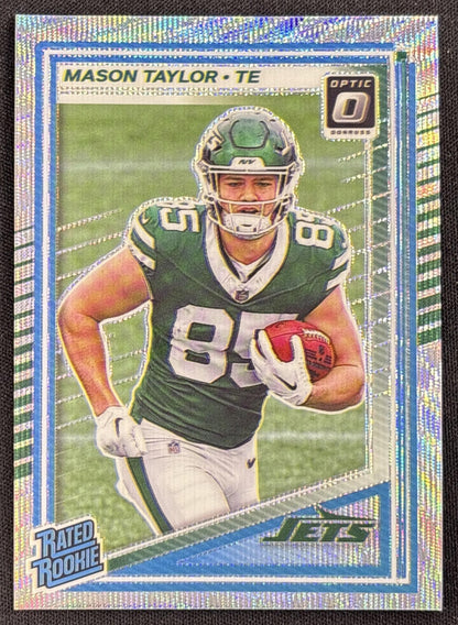 Mason Taylor 2025 Panini Donruss Optic Rated Rookie Wave Prizm /300 Jets