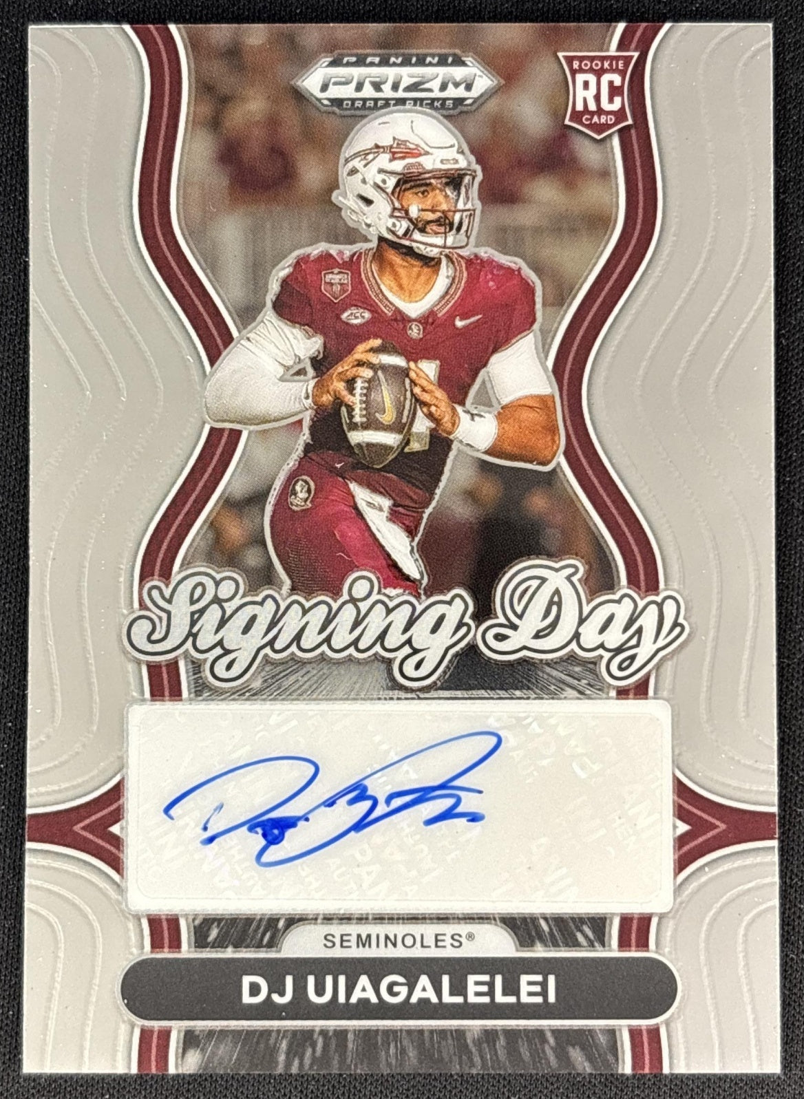 DJ Uiagalelei 2025 Panini Prizm Draft Picks Signing Day Seminoles Front
