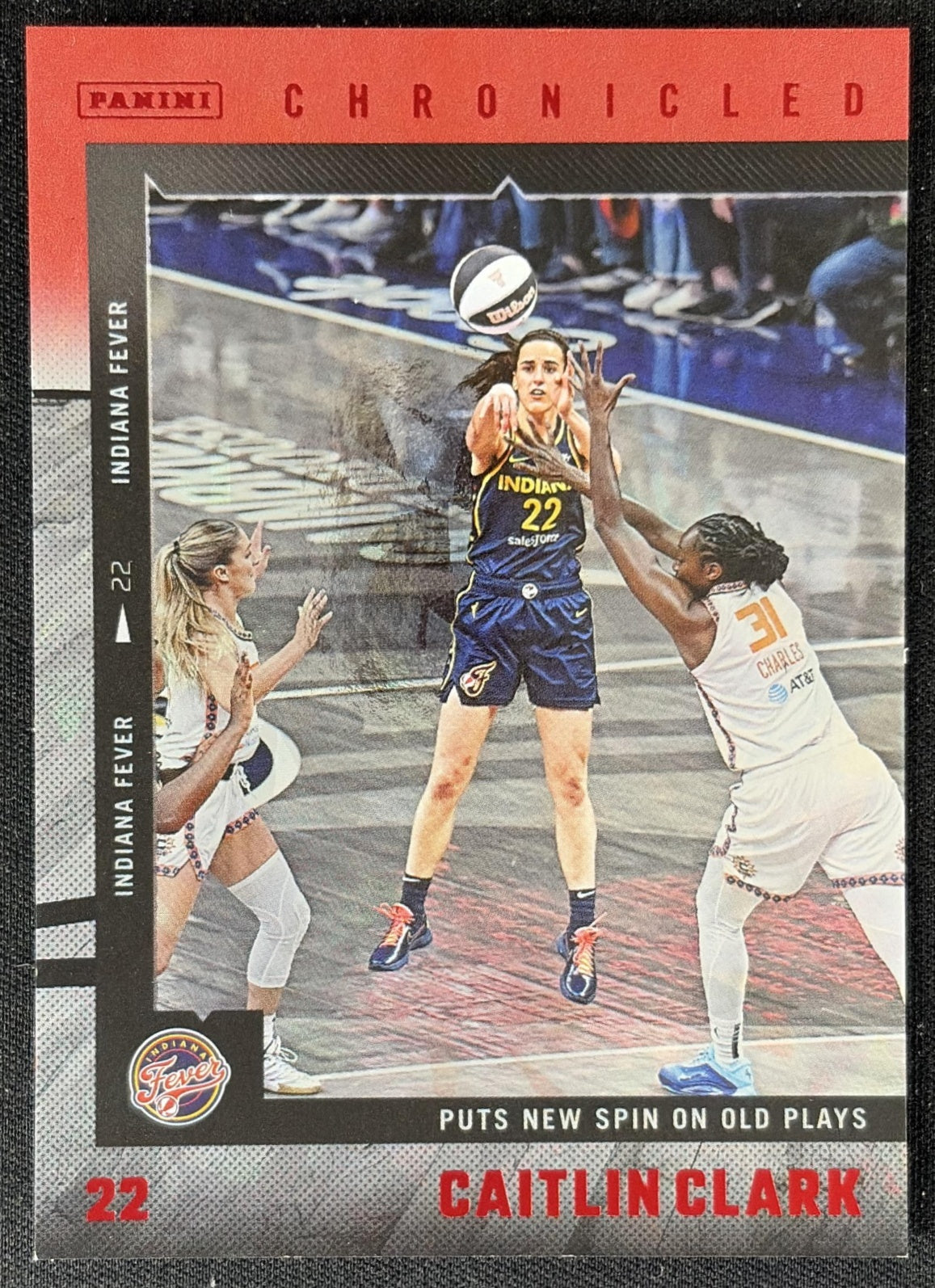 Caitlin Clark 2025 Panini Chronicled WNBA Red Cracked Ice Fever 48