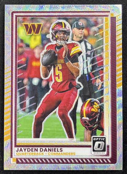Jayden Daniels 2025 Panini Donruss Optic Wave Prizm /300 Commanders