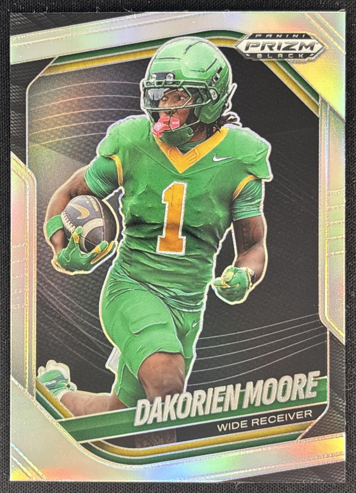 Dakorien Moore 2025 Panini Prizm Black Prospects Silver Ducks front