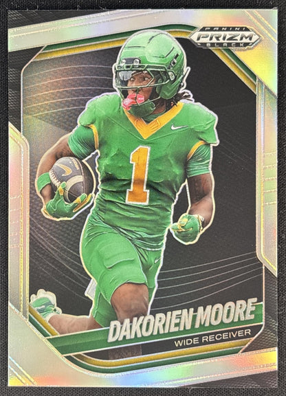Dakorien Moore 2025 Panini Prizm Black Prospects Silver Ducks front