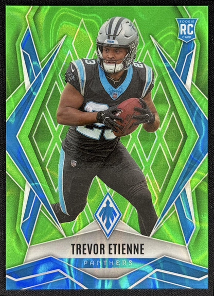 Trevor Etienne 2025 Panini Phoenix Lime Green Lava Prizm /225 Panthers