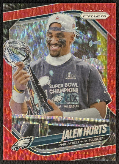 Jalen Hurts 2025 Panini Prizm Red Wave /149 Eagles Sports Trading Cards