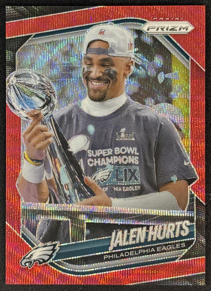 Jalen Hurts 2025 Panini Prizm Red Wave /149 Eagles front