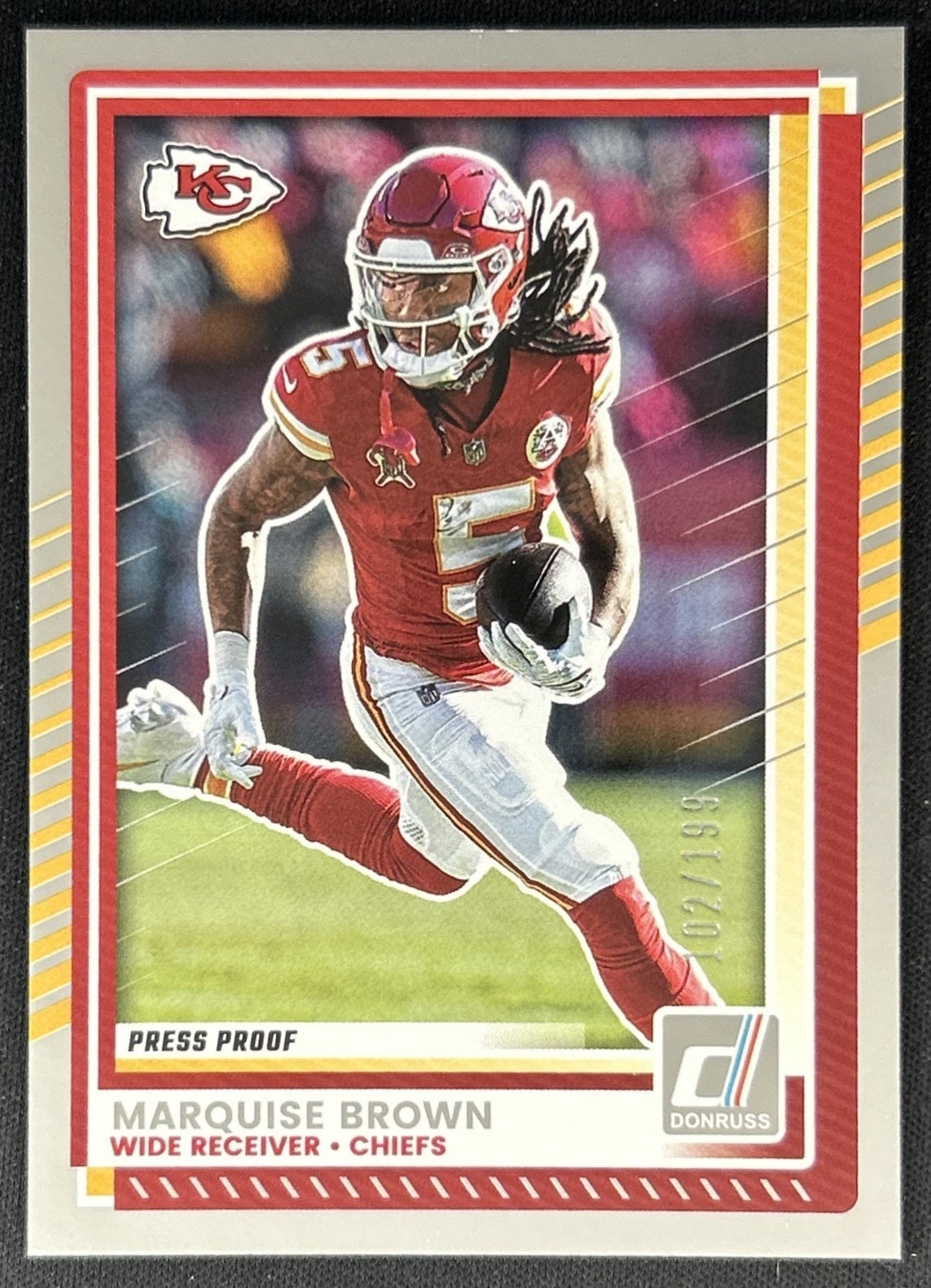Marquise Brown 2025 Panini Donruss Press Proof Silver /199 Chiefs front