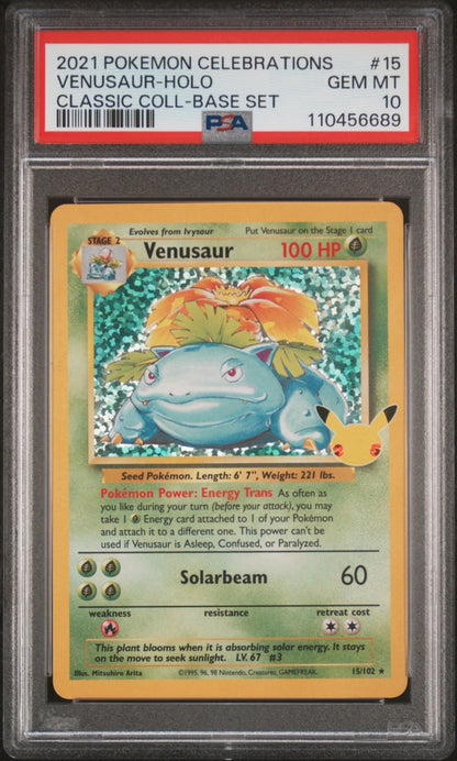 Venusaur 2021 Sword & Shield Celebrations Classic Collection PSA 10 - Front
