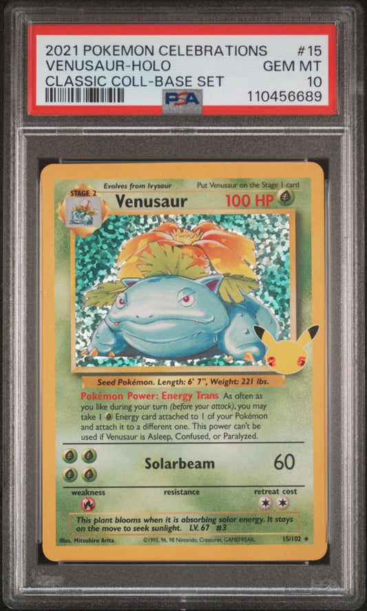 Venusaur 2021 Sword & Shield Celebrations Classic Collection PSA 10 - Front