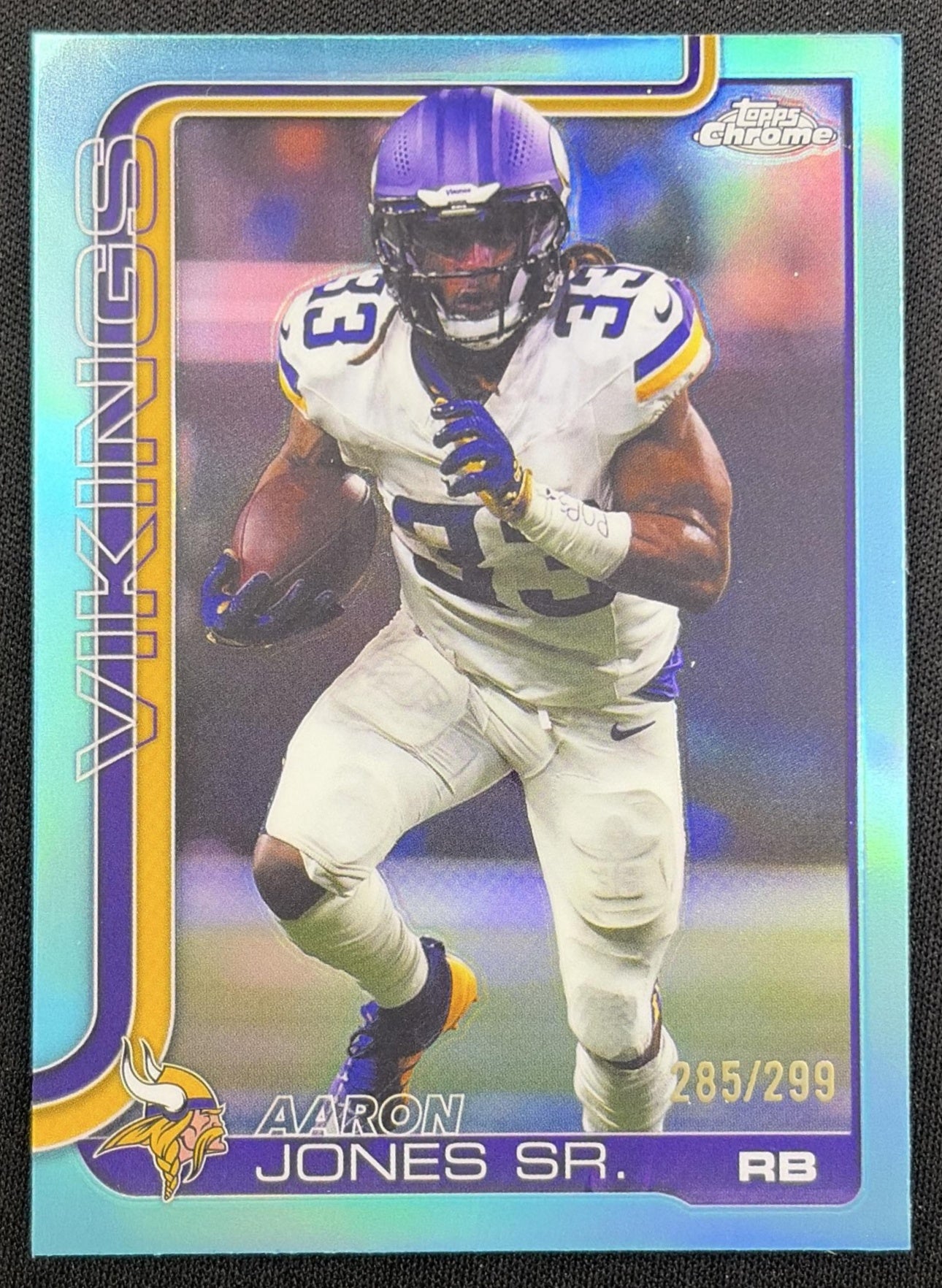 Aaron Jones Sr. 2025 Topps Chrome Teal Refractor /299 Vikings