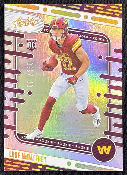 Luke McCaffrey 2024 Panini Absolute Rookies Spectrum /350 Commanders