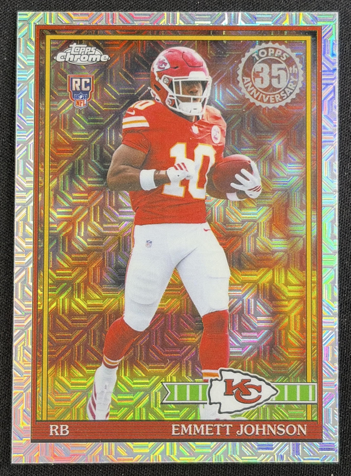Emmett Johnson 2026 Topps 1991 Chrome Rookie Mojo Refractor Chiefs