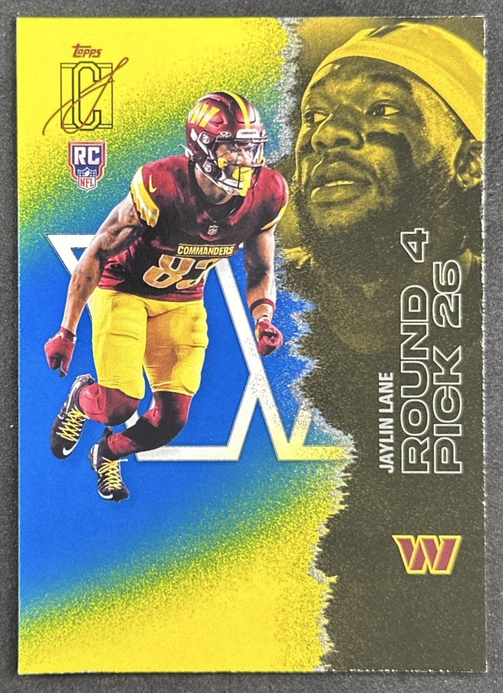 Jaylin Lane 2025 Topps Signature Class Rookie Blue & Yellow Foil Commanders
