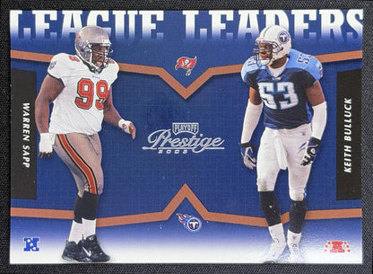Warren Sapp Keith Bulluck 2003 Playoff Prestige League Leader Tandems /2002 Titans Buccaneers