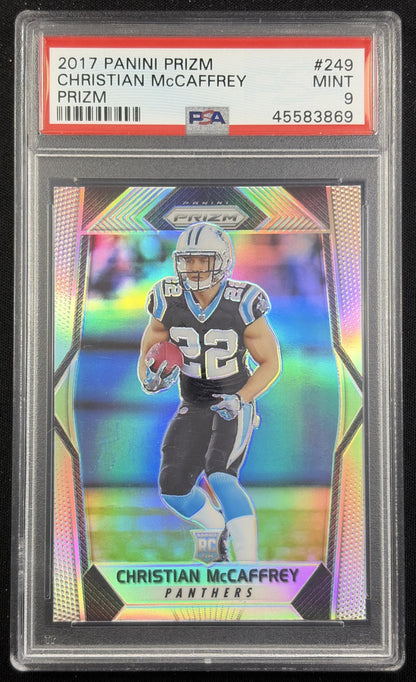 Christian McCaffrey 2017 Panini Prizm Silver PSA 9 Panthers
