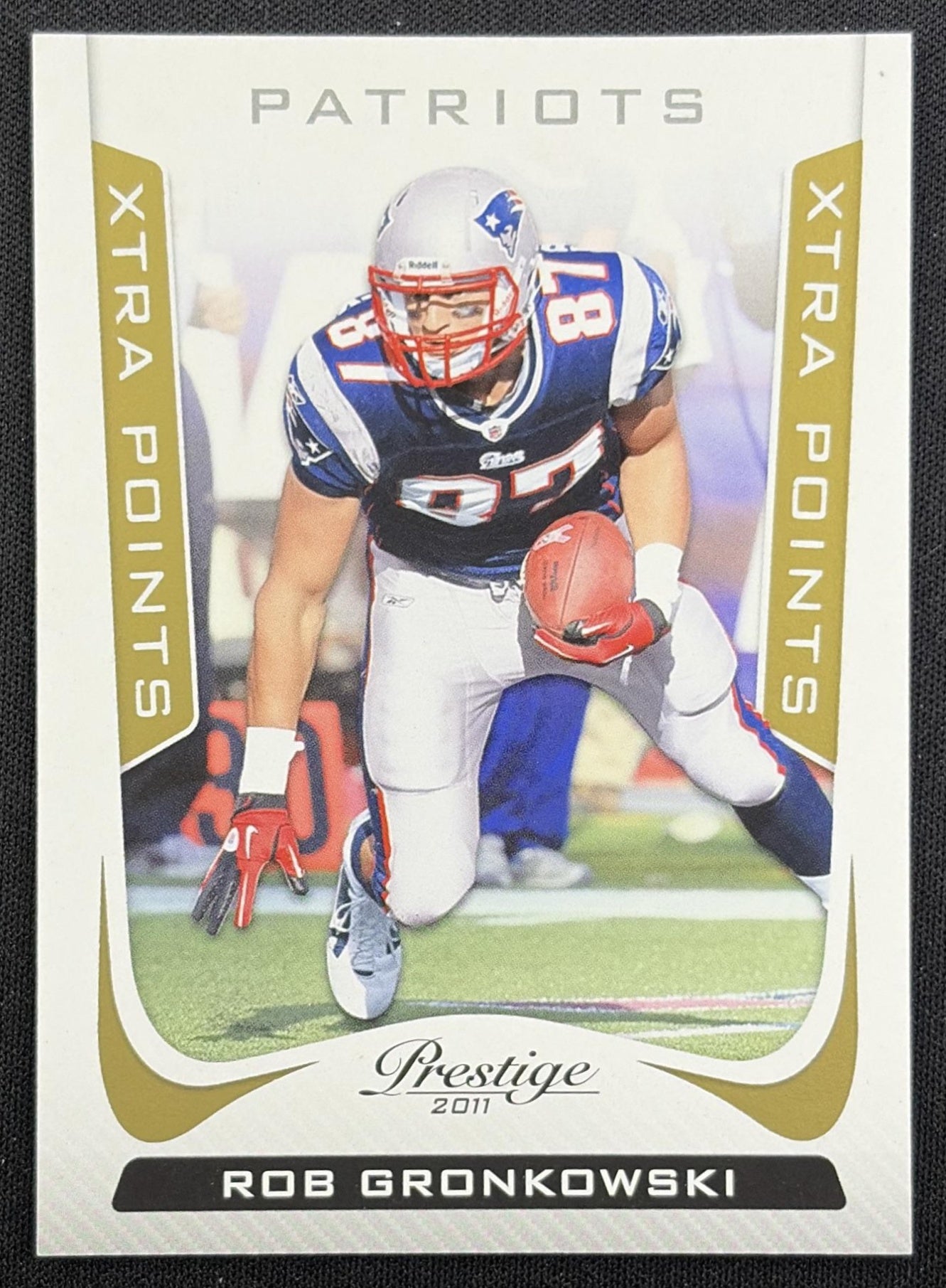 Rob Gronkowski 2011 Panini Prestige Xtra Points Gold /250 Patriots front