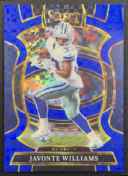 Javonte Williams 2025 Panini Select Concourse Blue Prizm /249 Cowboys Dallas Cowboys
