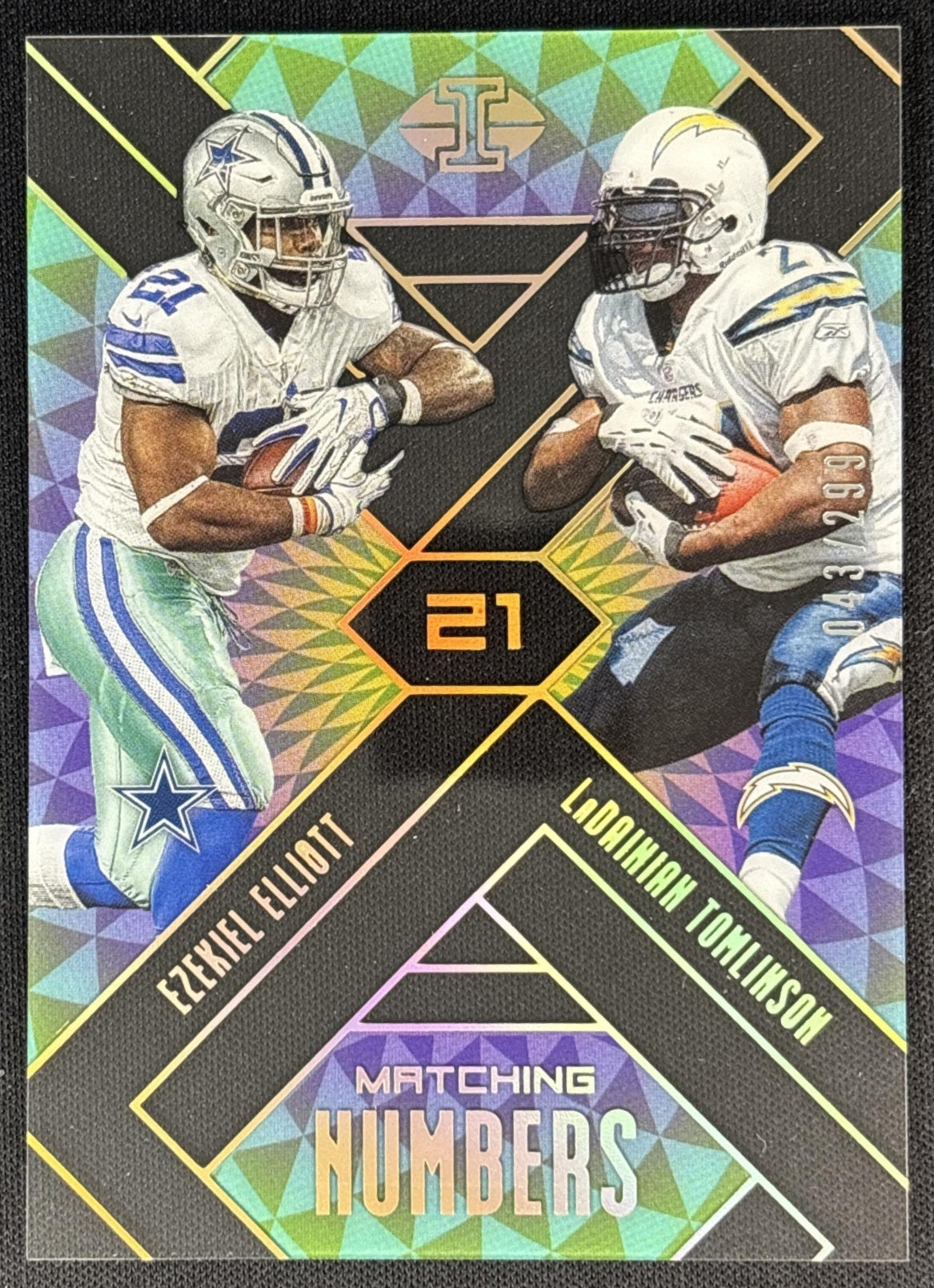 Ezekiel Elliott LaDainian Tomlinson 2018 Illusions Matching Numbers Gold /299