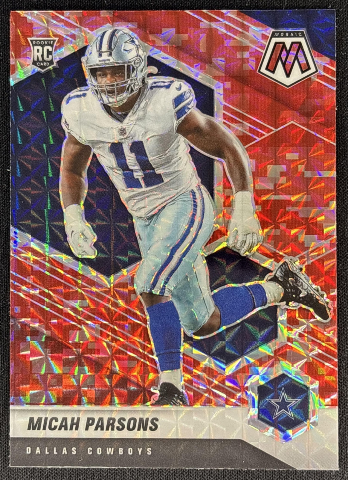 Micah Parsons 2021 Panini Mosaic Prizm Camo Red Cowboys