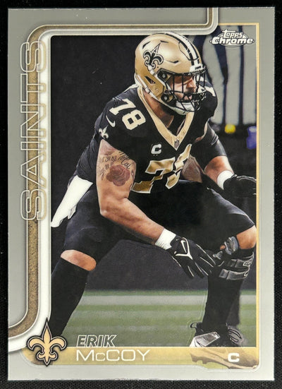 Erik McCoy 2025 Topps Chrome Saints Sports Trading Cards