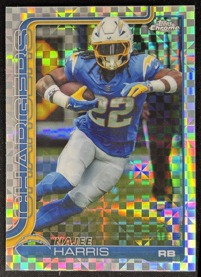 Najee Harris 2025 Topps Chrome X-Fractor Chargers Sports Trading Cards