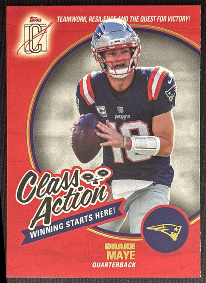 Drake Maye 2025 Topps Signature Class Action Patriots front