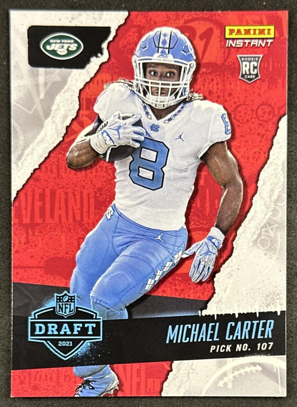 Michael Carter 2021 Panini Instant NFL Draft Night Jets front